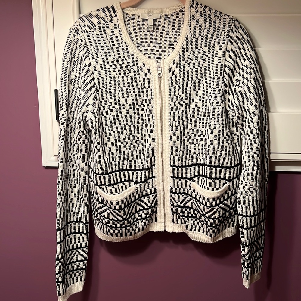 NWOT Joie Cardi an with zip, size M